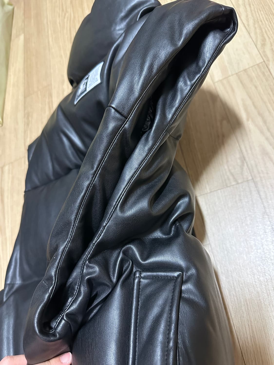 스타터 블랙 레더 패딩 조끼 L 상품이미지3