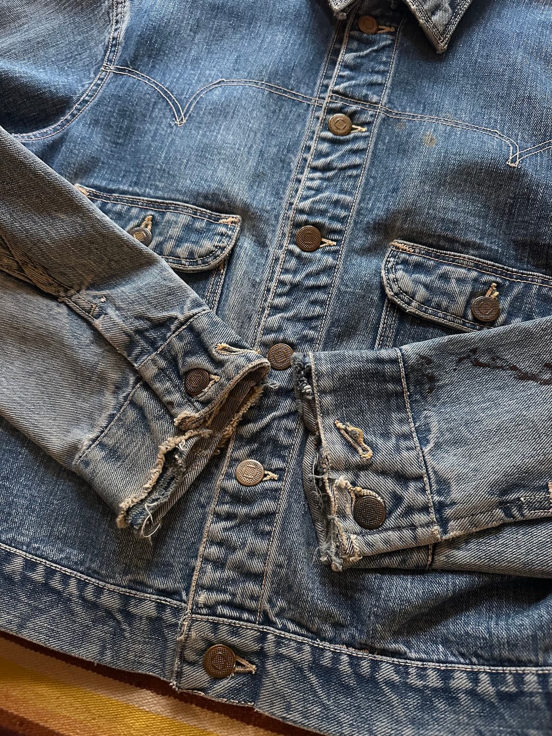 50s USA 빈티지 Made well 웨스턴 데님 자켓 상품이미지10
