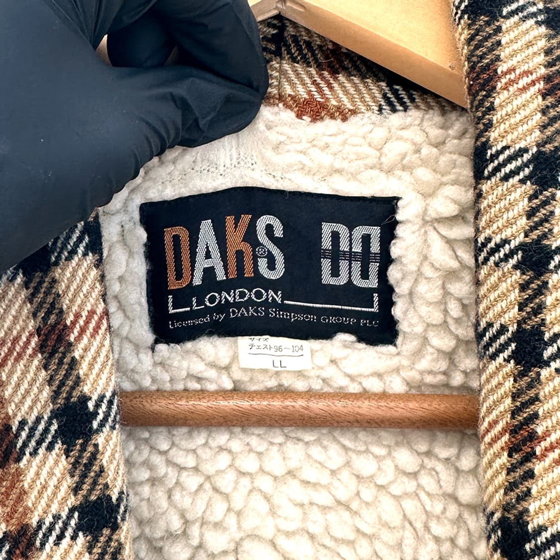닥스 브리티시 체크 양털 더플 토글 베스트 자켓 조끼 공용 LL 상품이미지6