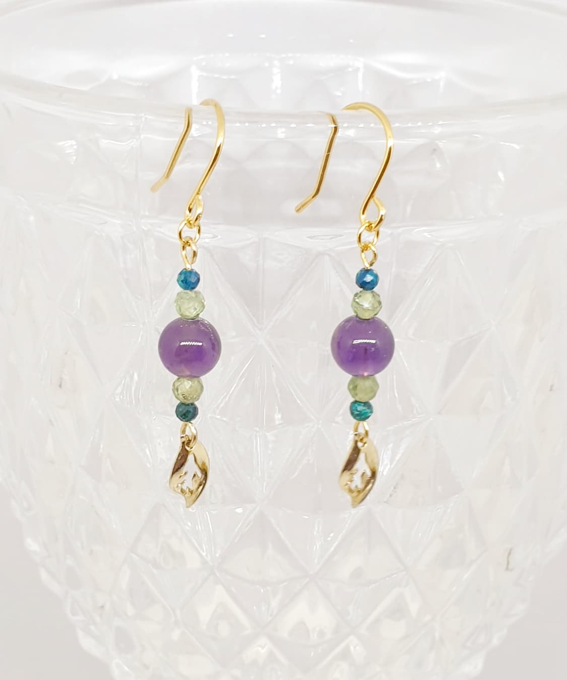 자수정&크리소콜라 귀걸이 상품이미지1