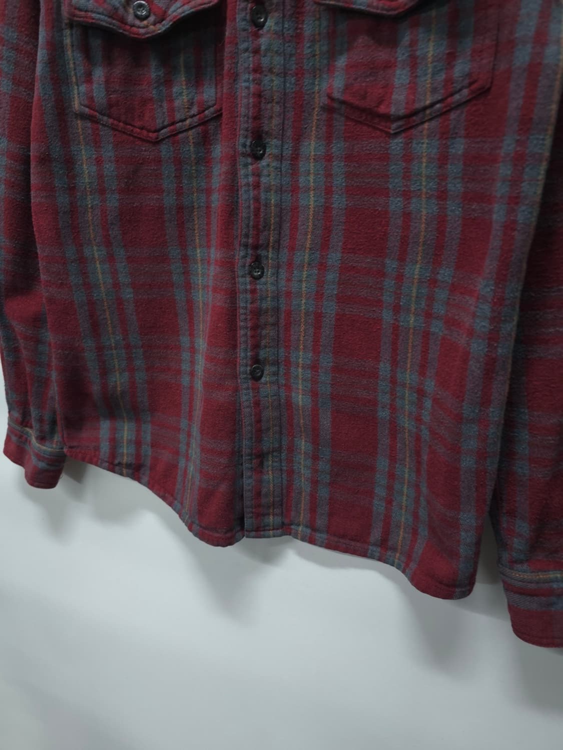 할리데이비슨 여성 정통 체크 플란넬 빈티지셔츠 (레드/그레이, S사이즈) 상품이미지3