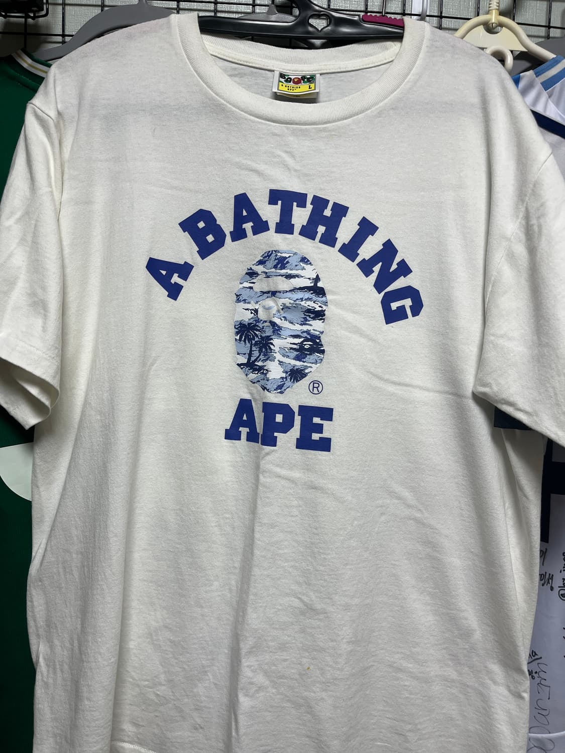 베이프 카모 티셔츠 블루 L 상품이미지3