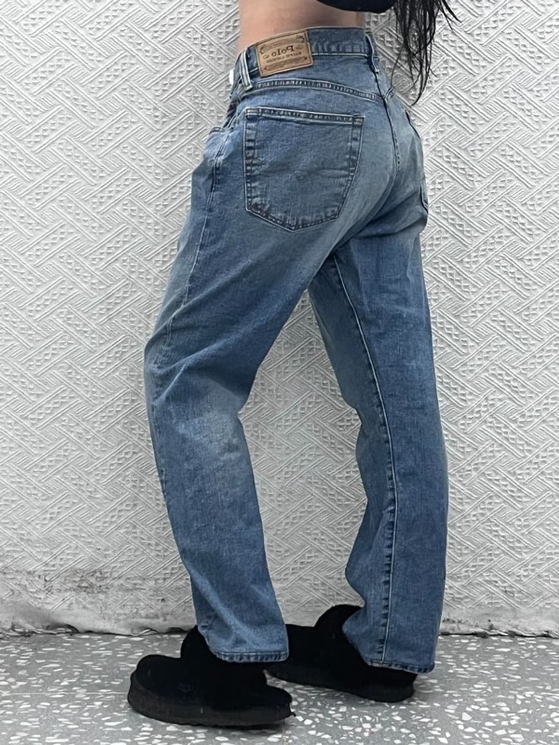 폴로 랄프로렌 빈티지 소가죽패치 워싱 데님팬츠 35인치 C08592 상품이미지1