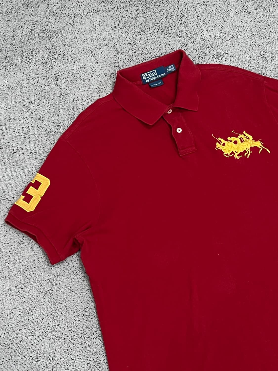 (XL) 폴로랄프로렌 자수로고 반팔 카라 티 레드 상품이미지2