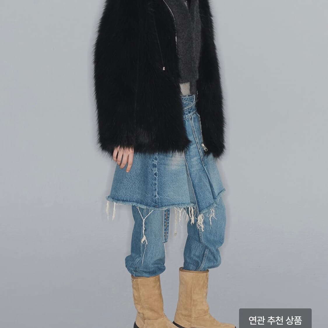 OPEN YY REVERSIBLE FAUX FUR HOOD JACKET, 상품이미지2