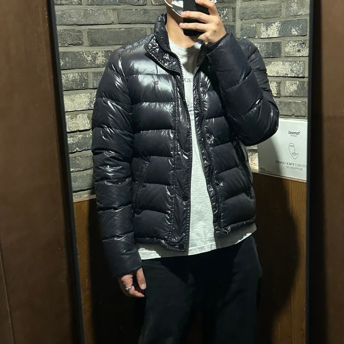 S) 타미힐피거 블랙 오리털 덕다운 패딩 점퍼 상품이미지8