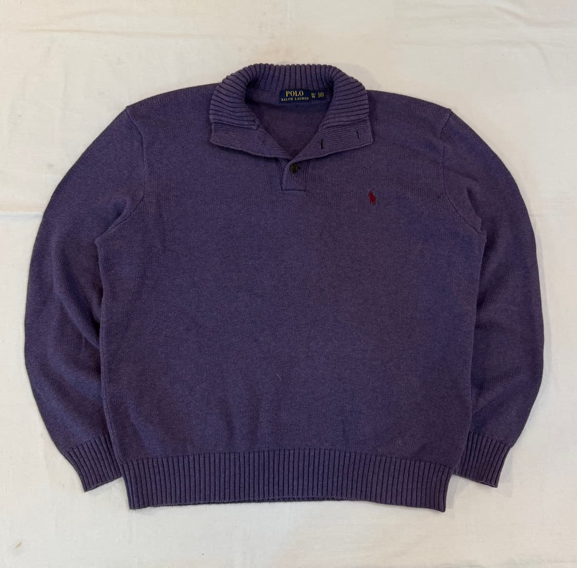 폴로 랄프로렌 버튼 풀오버 카라 니트 퍼플 상품이미지1