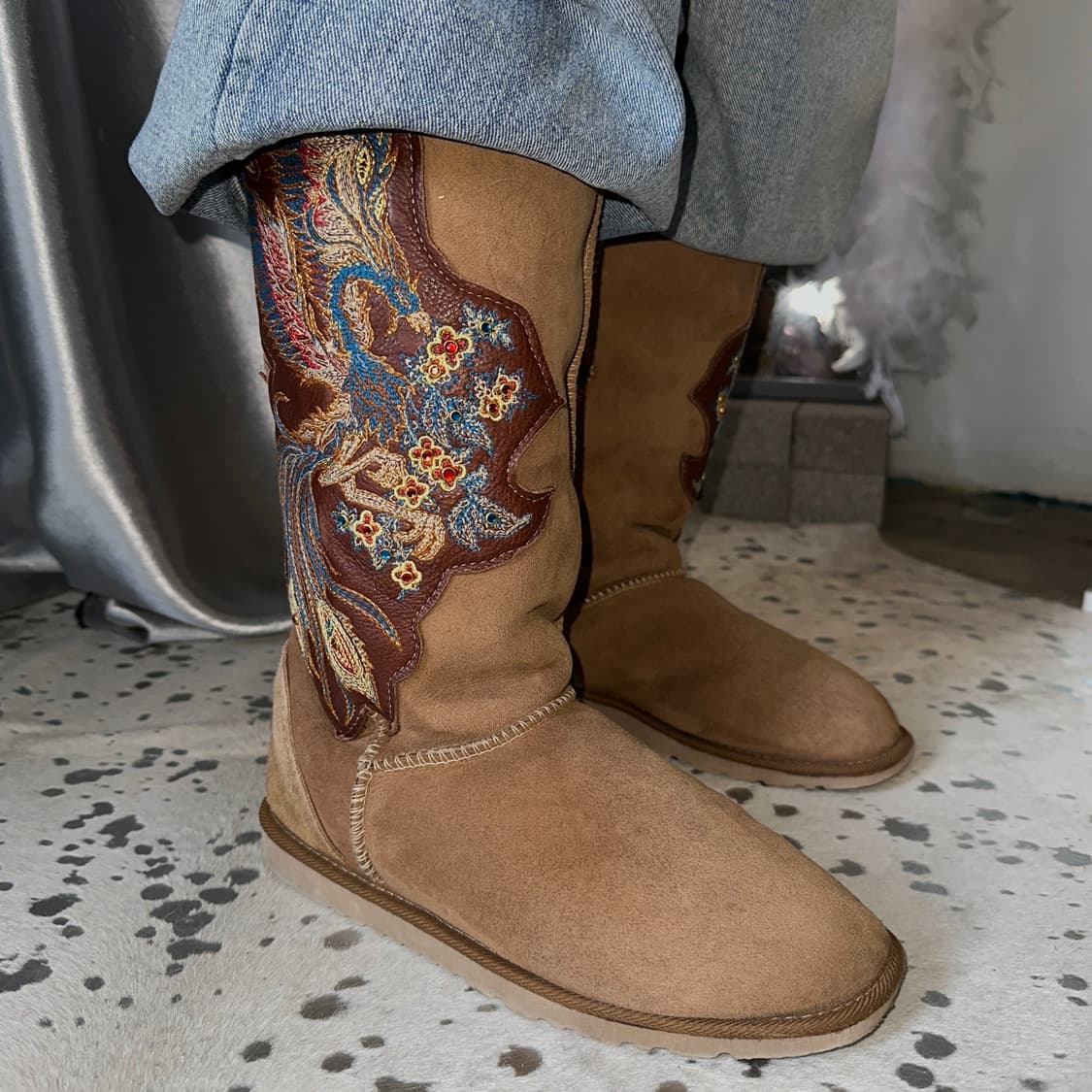 00s 리미테드 에디션 쿨라부라 봉황 패치 어그 부츠 상품이미지8