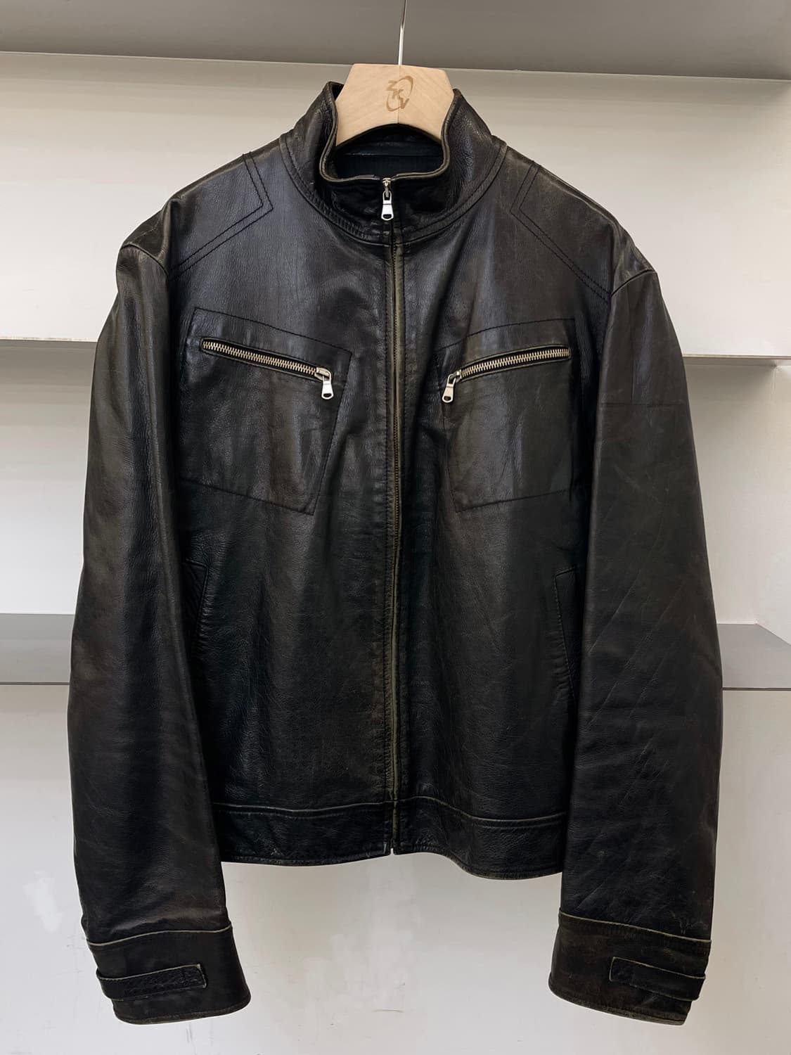 케네스 콜 이탈리아 카우 레더 자켓 상품이미지1