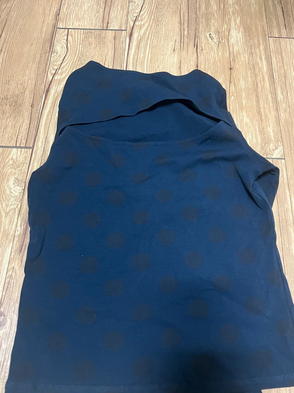 파르티멘토 우먼 도트 스트라이프 올오버 프린티드 롱슬리브 티_네이비 상품이미지5