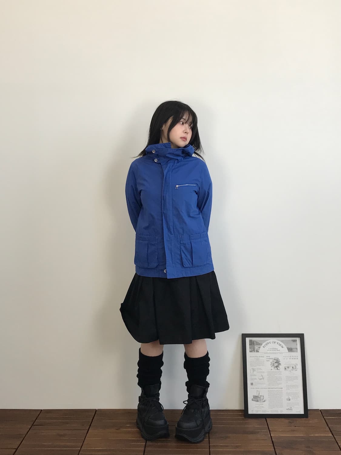 JPN Cotton Hood Jacket Blue 상품이미지1
