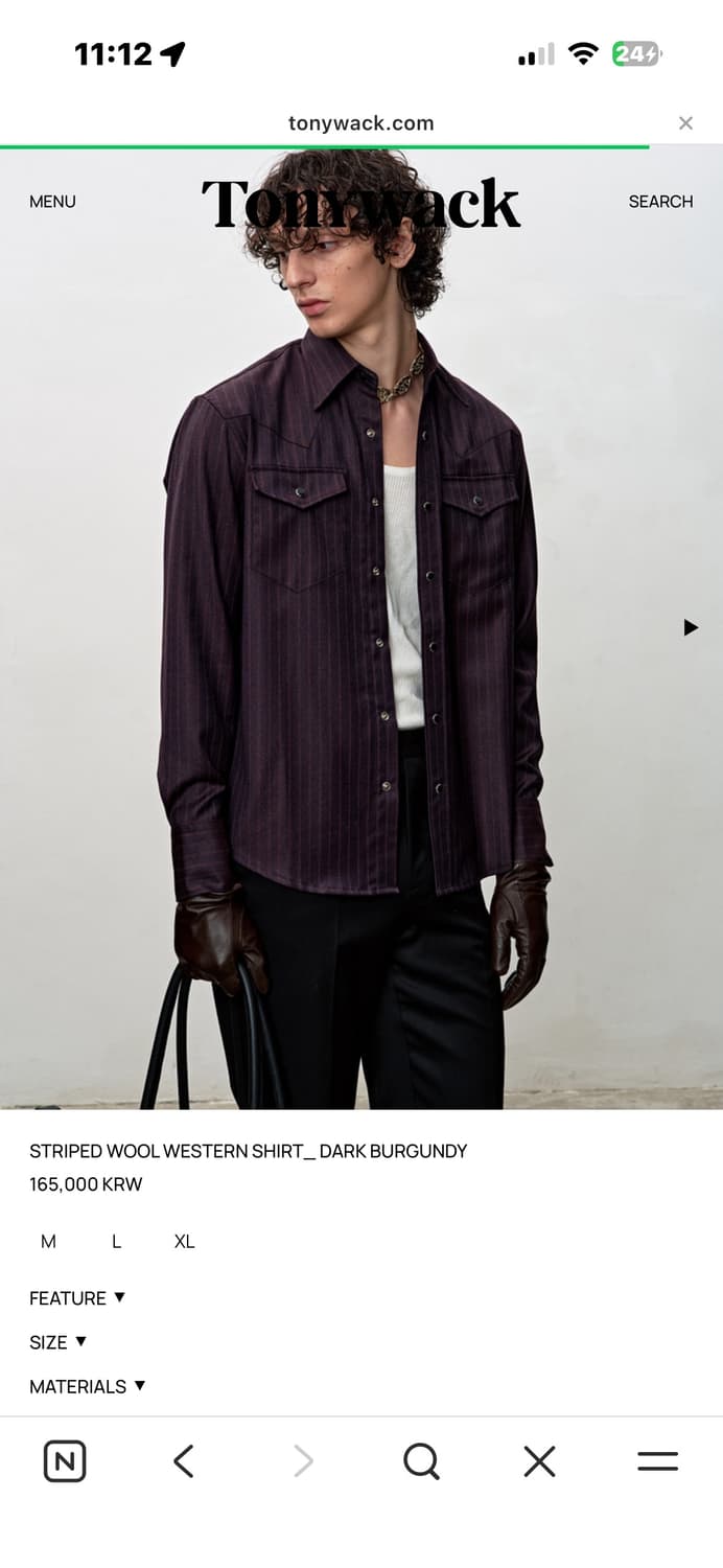 토니웩 울 웨스턴 셔츠 L 상품이미지1