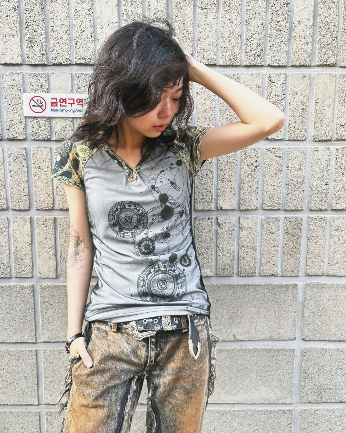 오즈온 고딕 디테일 매쉬탑 상품이미지4