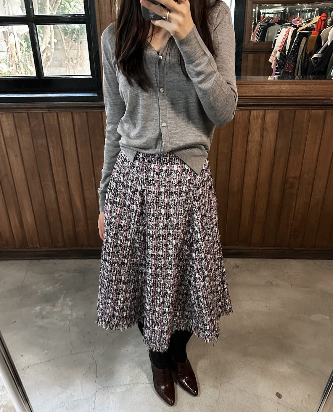 31 SONS DE MODE tweed fringe flare skirt 상품이미지3