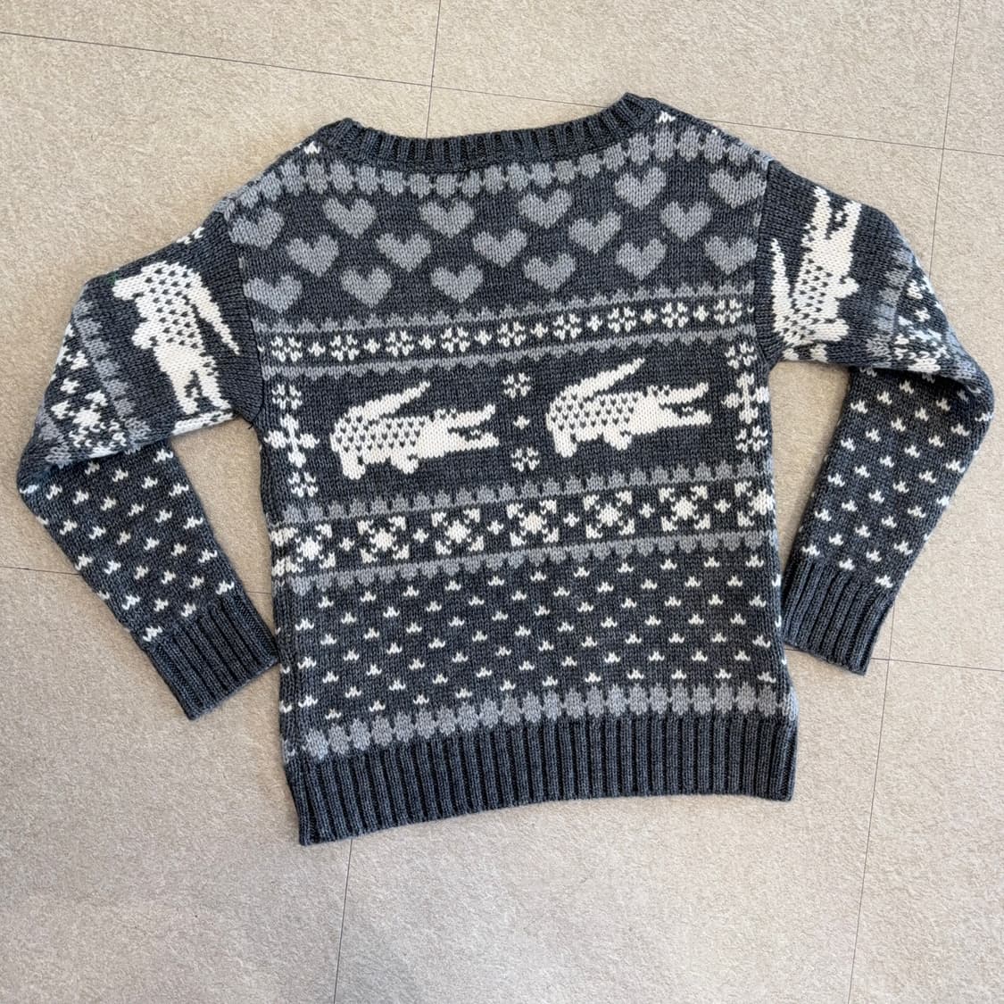 라코스테 하트 패턴 알파카 니트 상품이미지4