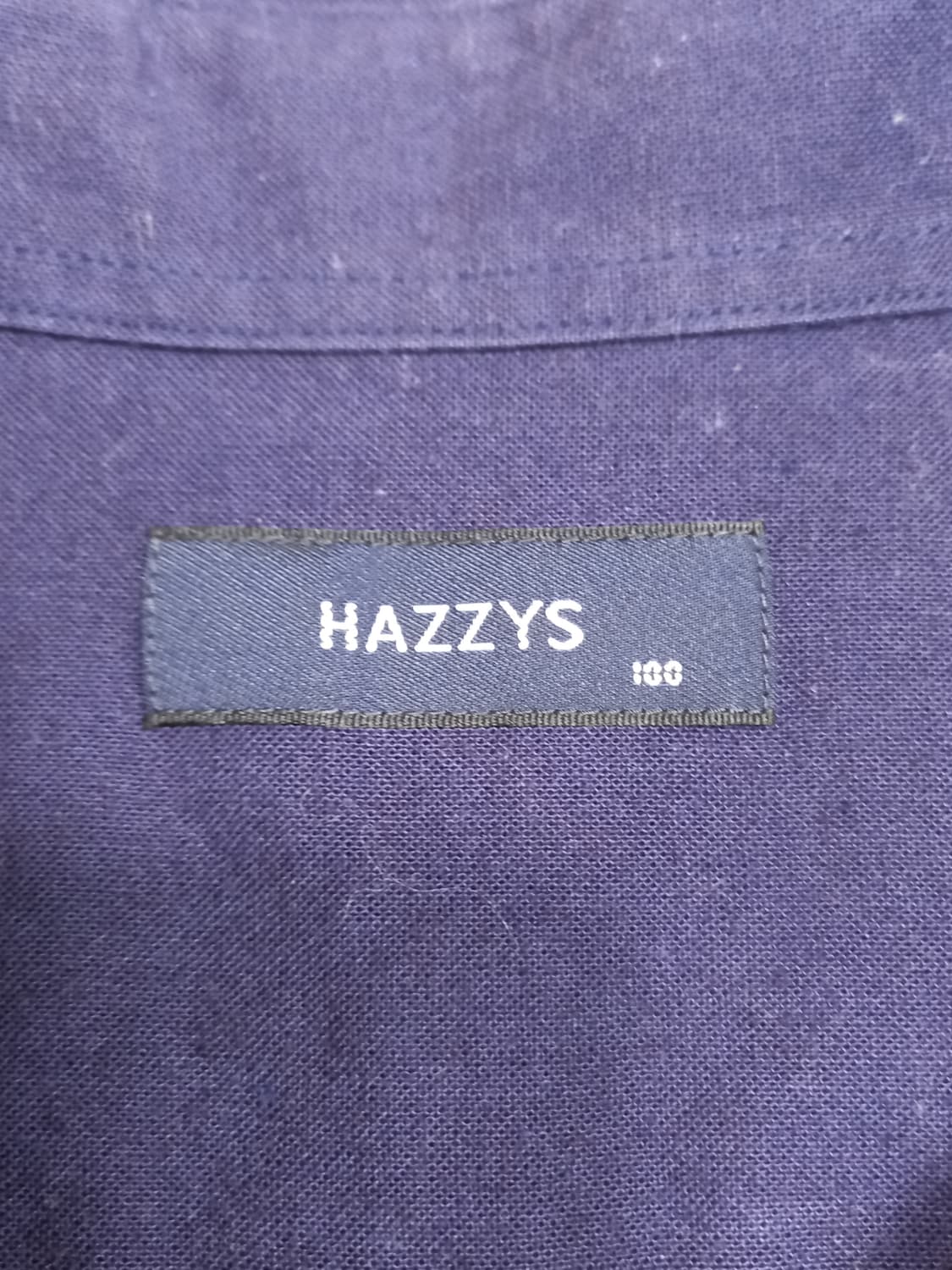 L100 HAZZYS 린넨45% 반팔셔츠 네이비 L-652 상품이미지4