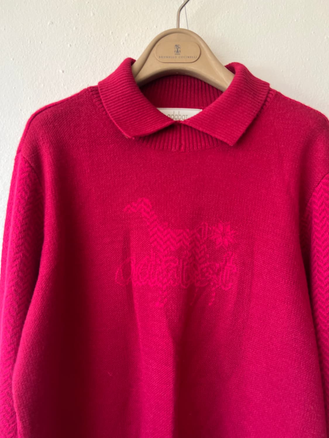 아다바트 adabat 남성  버건디레드 골프니트 카라울니트 상품이미지1