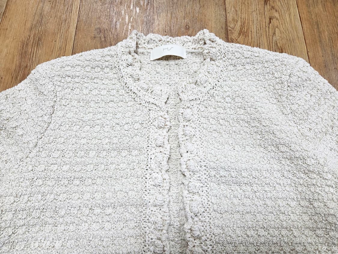 한스스타일(hans style) 스캘럽 햄라인 가디건 44-66 새상품 상품이미지7