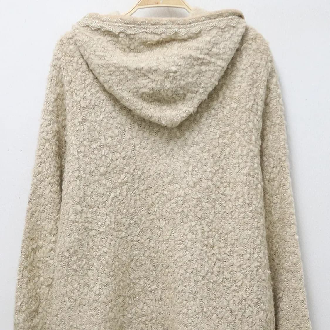 엑시즈팜 모리걸 부클  울 혼방 롱후드 집업 61515 상품이미지5