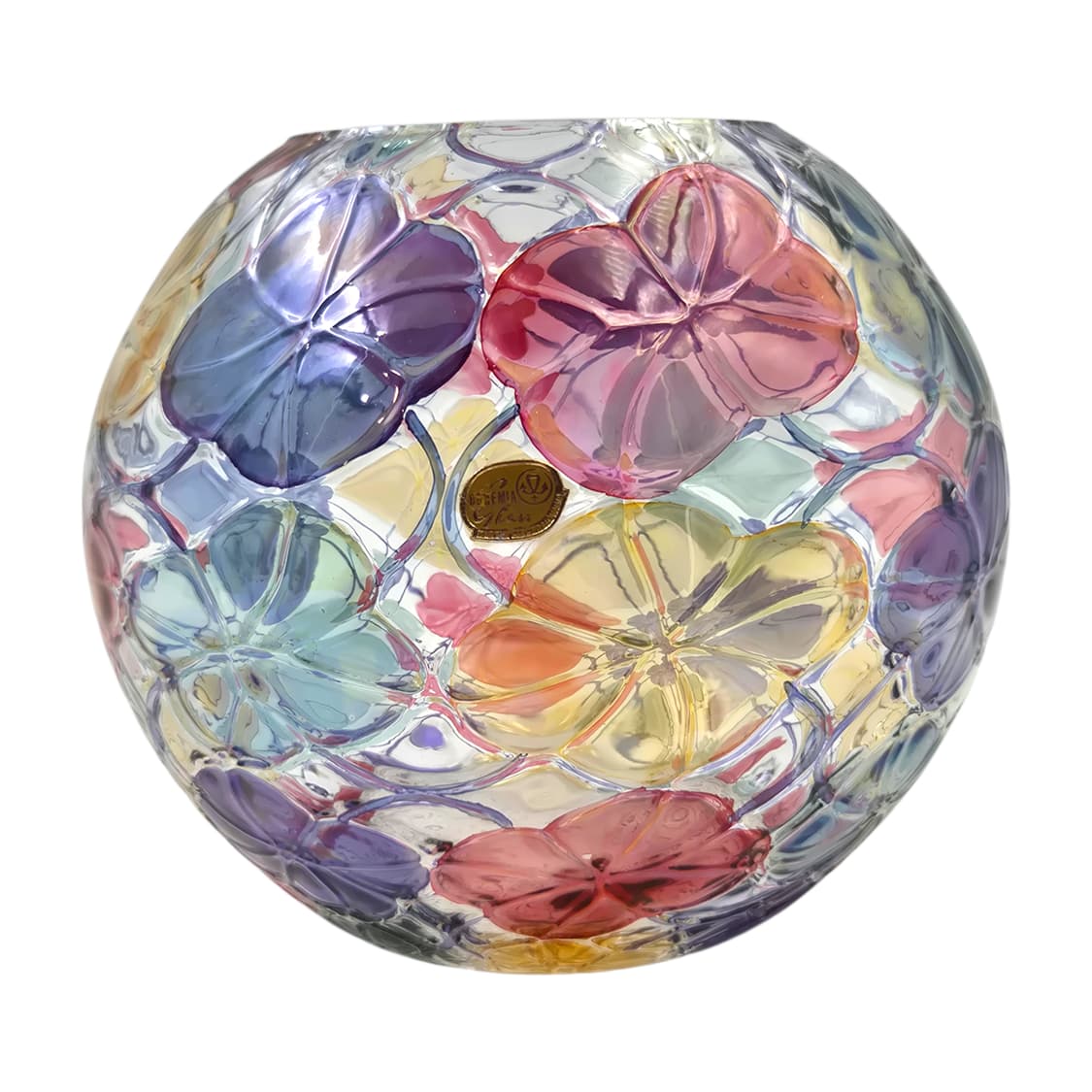90s 체코 보헤미아 컬러 나팔꽃 구체 대형 화병 상품이미지1
