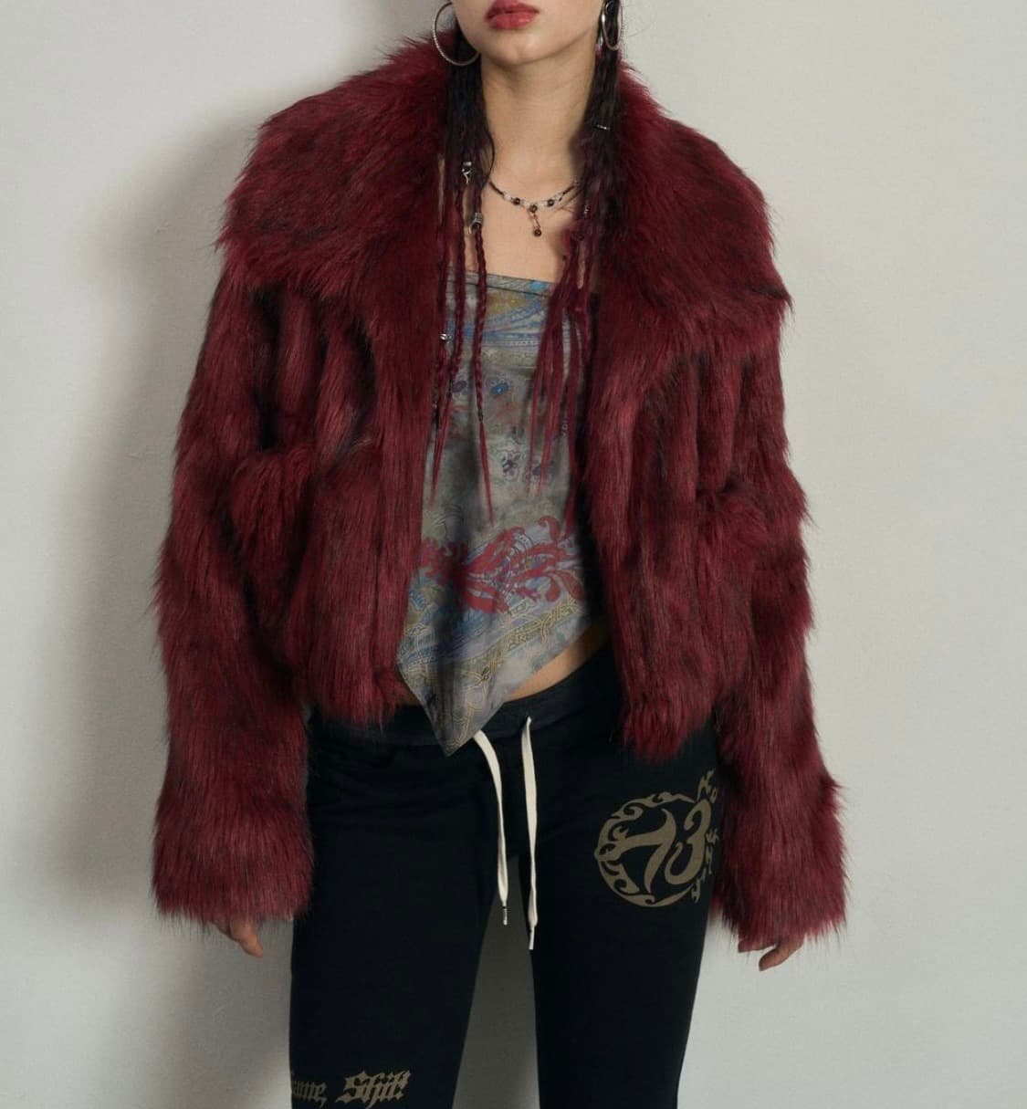 구해요) 배디 퍼자켓 버건디 M 상품이미지1