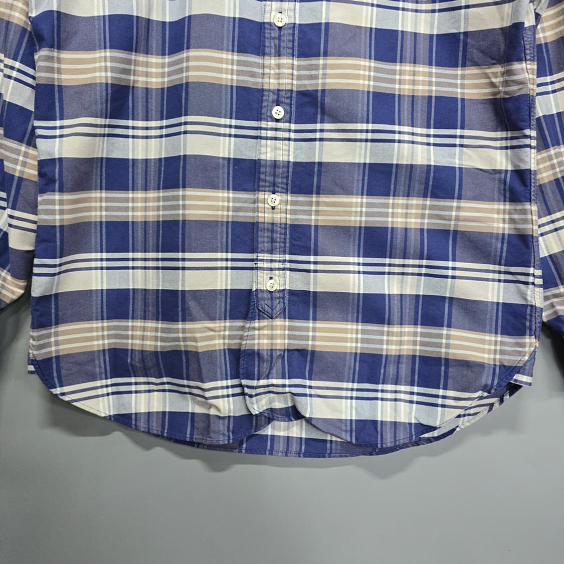 브룩스브라더스 체크 버튼다운 슈피마 코튼 셔츠 S 상품이미지3