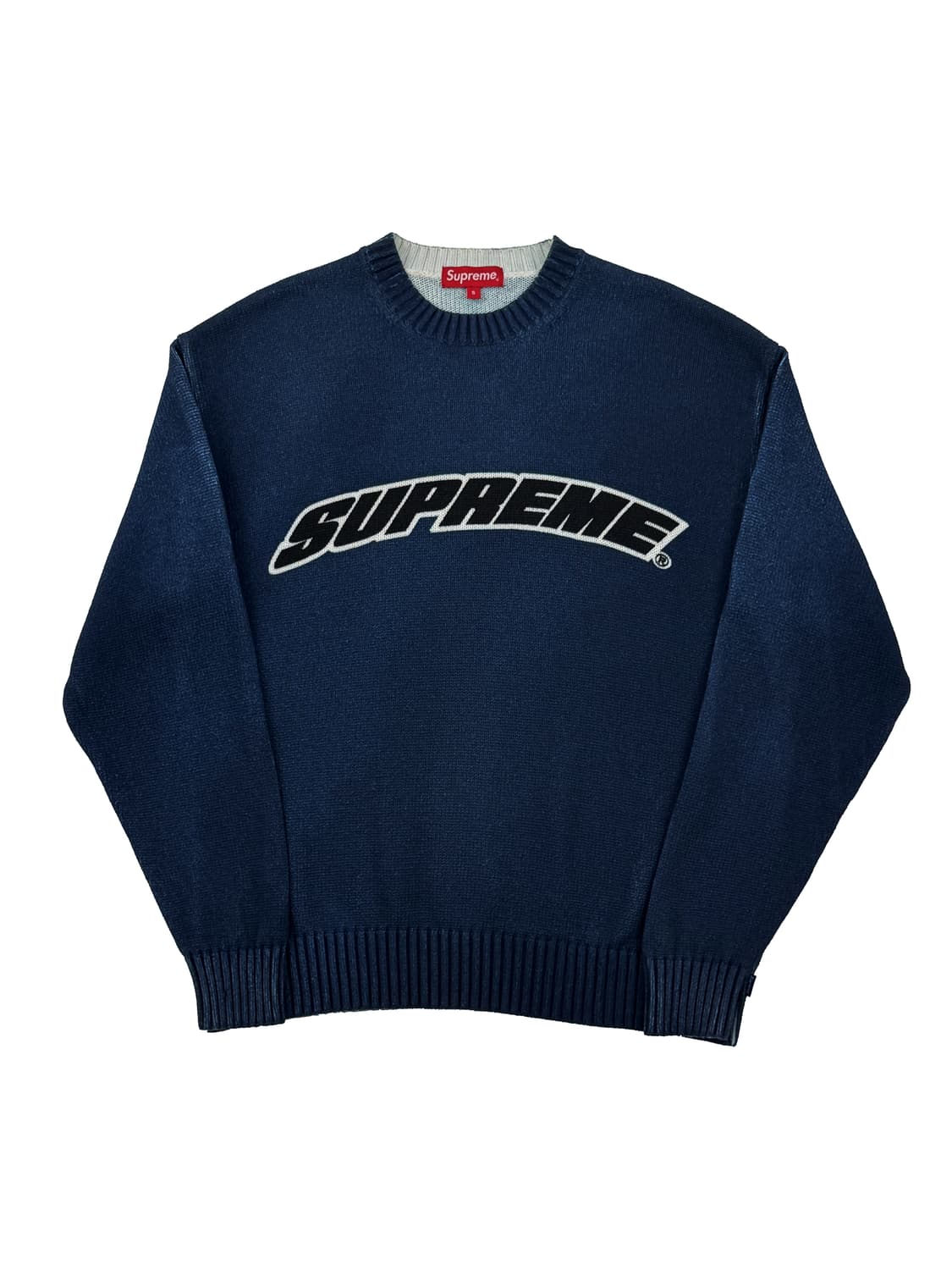 슈프림 프린트 워시드 스웨터 네이비 상품이미지1