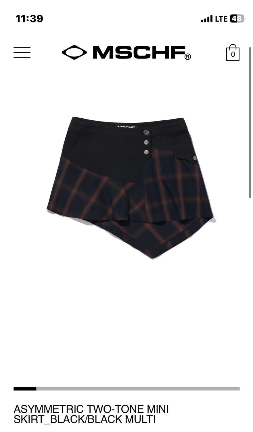 미스치프 ASYMMETRIC TWO-TONE MINI SKIRT 상품이미지1