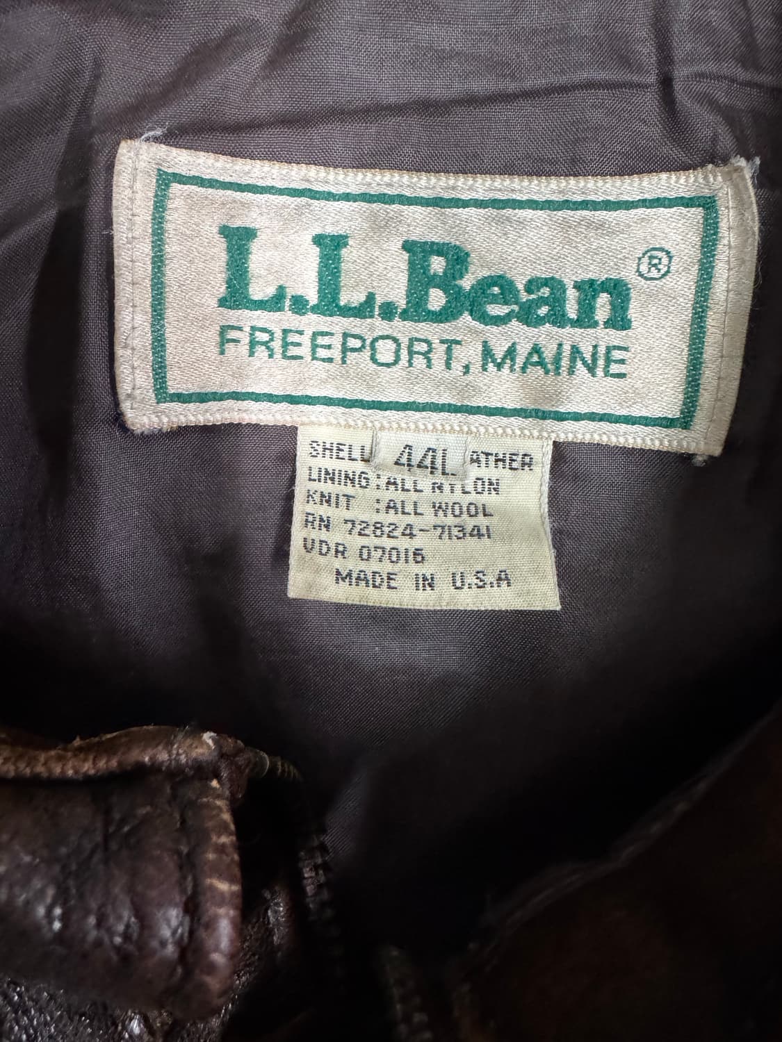 USA made)엘엘빈(llbean) A-2 레더자켓 44L 상품이미지6