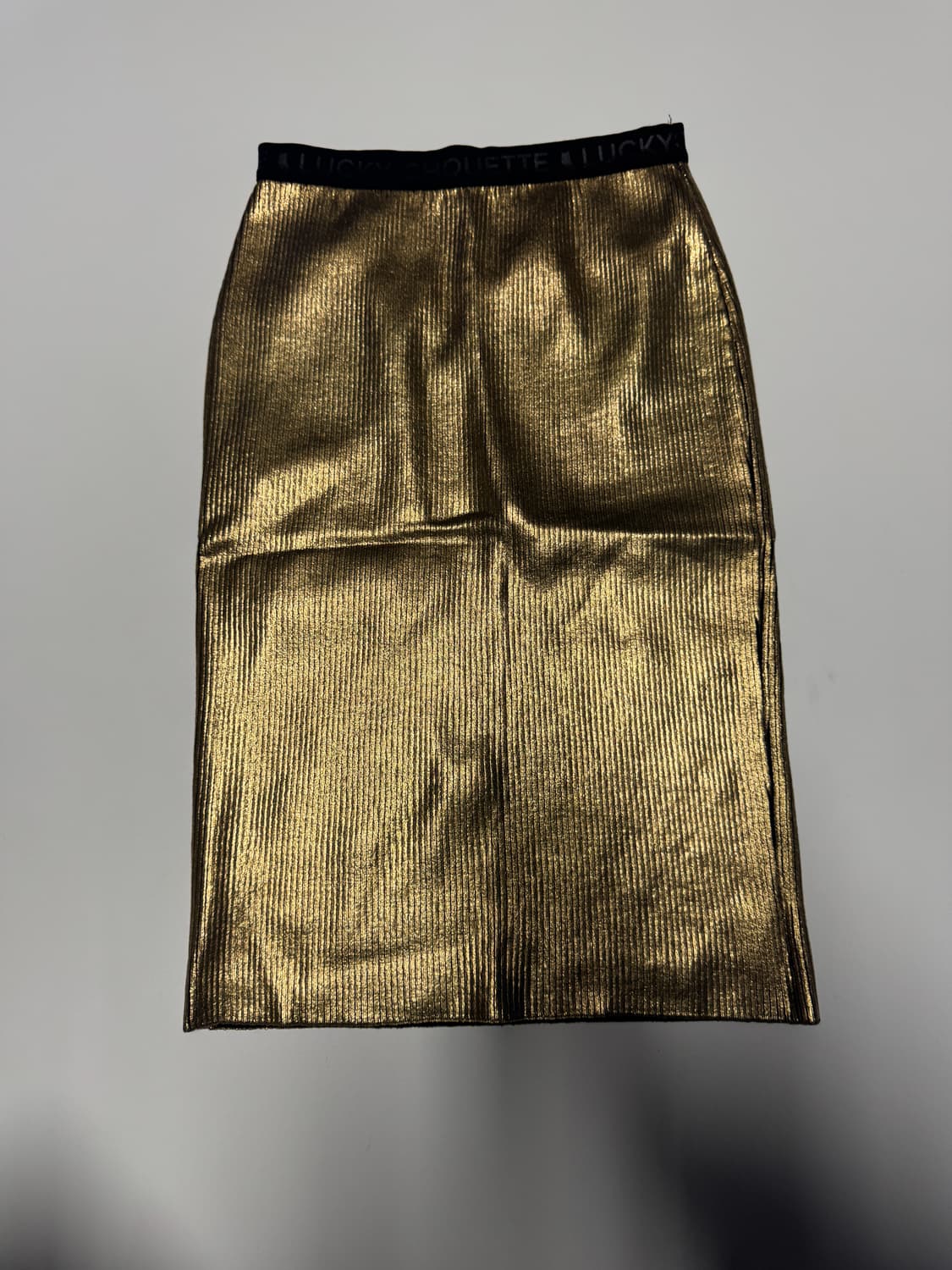 여성 럭키슈에뜨 골드 메탈릭 스커트 치마 상품이미지1