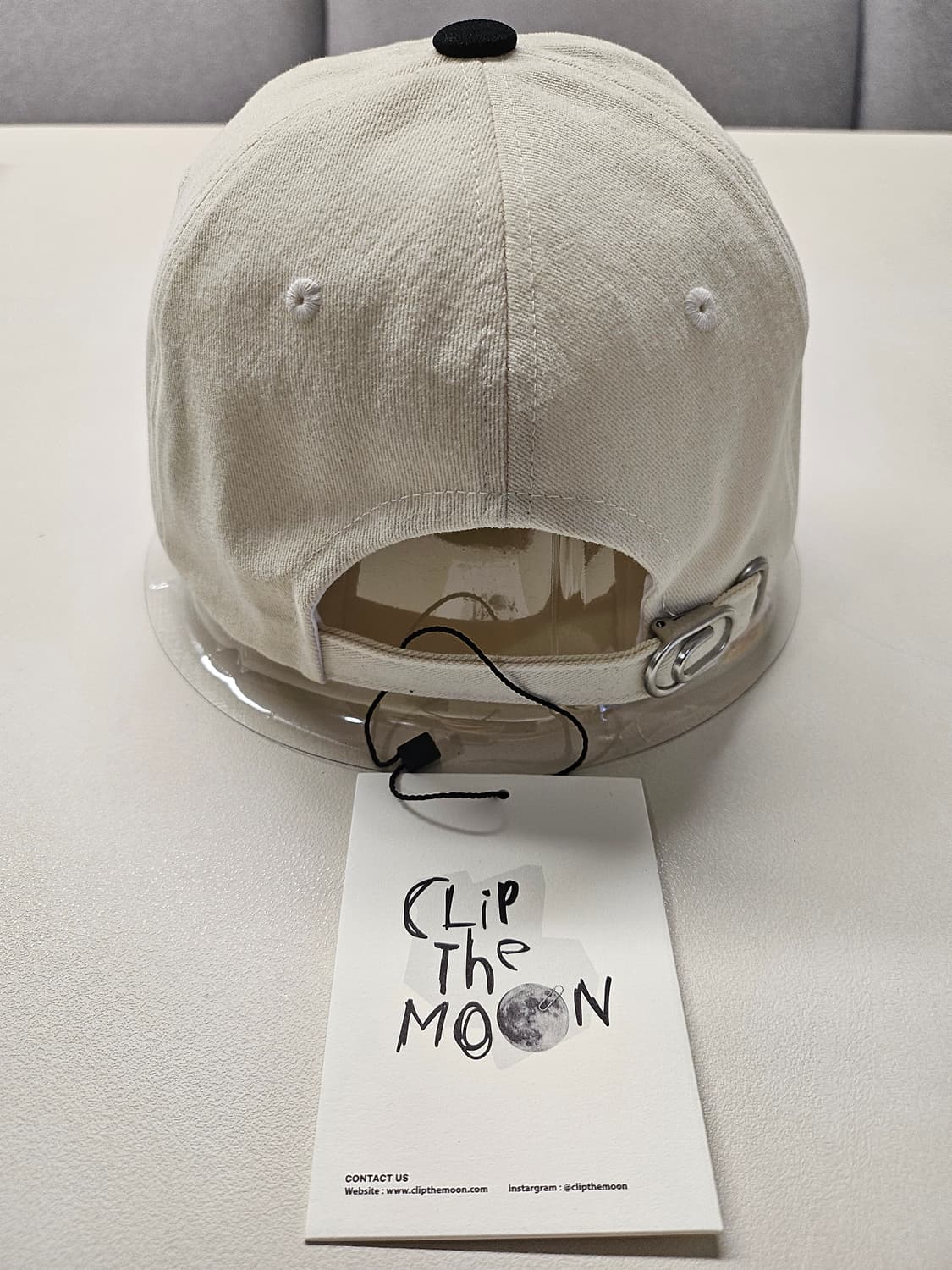 클립더문(CLip The MOON) 볼캡 모자 투톤 아이보리 블랙 상품이미지3