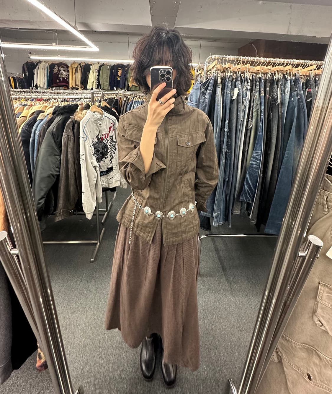 M)Raffrule 빈티지 올리브색 여성자켓 상품이미지1