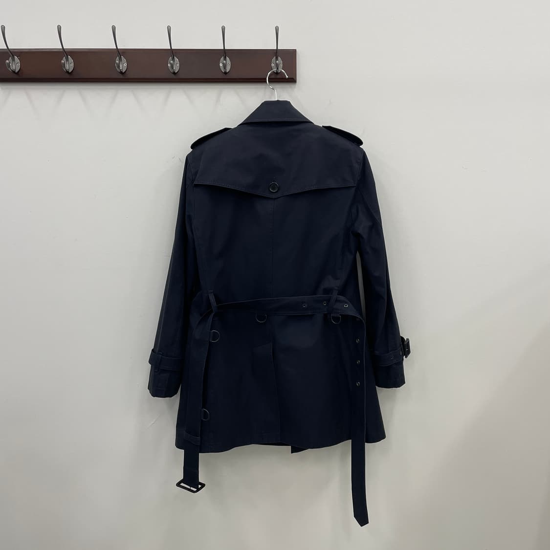 버버리 블랙라벨 딥네이비 더블 트렌치 벨티드 면 코트 상품이미지2