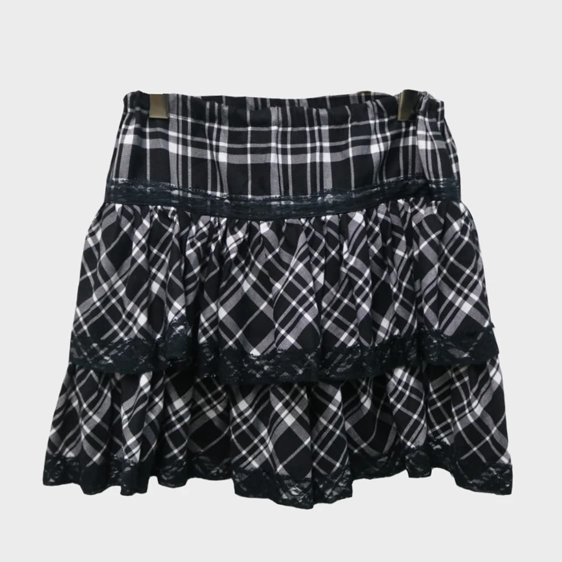 KICK OUT 히메갸루 라떼 로걀 체크 캉캉 밴딩스커트 62938 상품이미지1