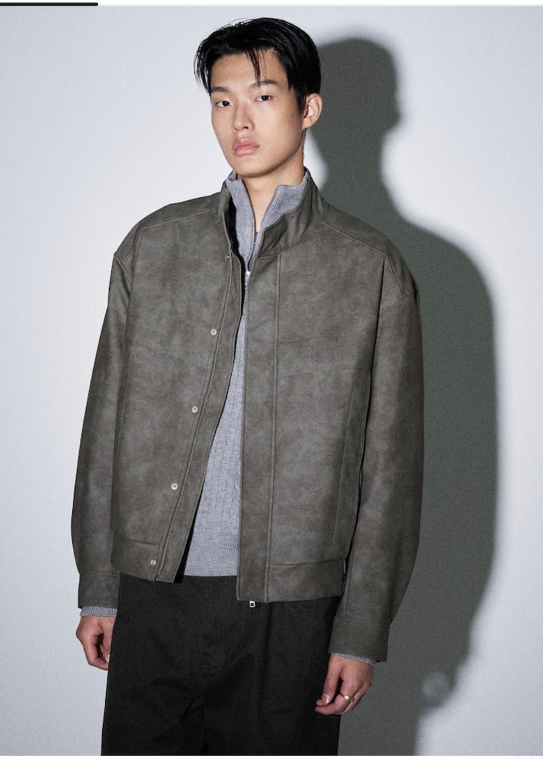 에잇세컨즈 레더 하이넥 자켓 L 상품이미지2