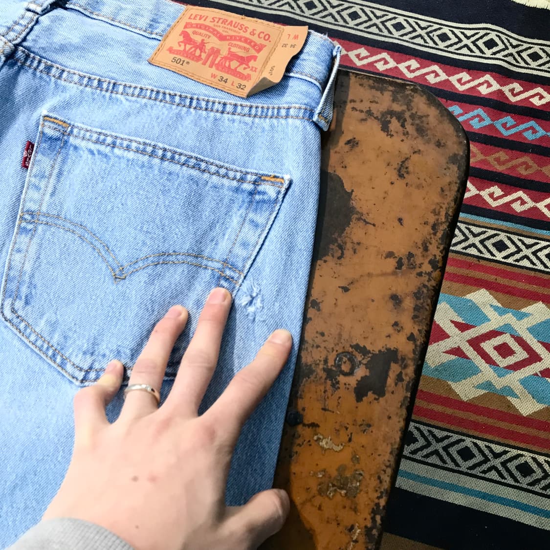 리바이스 501 연청 데님 팬츠 허리 34 35 상품이미지4