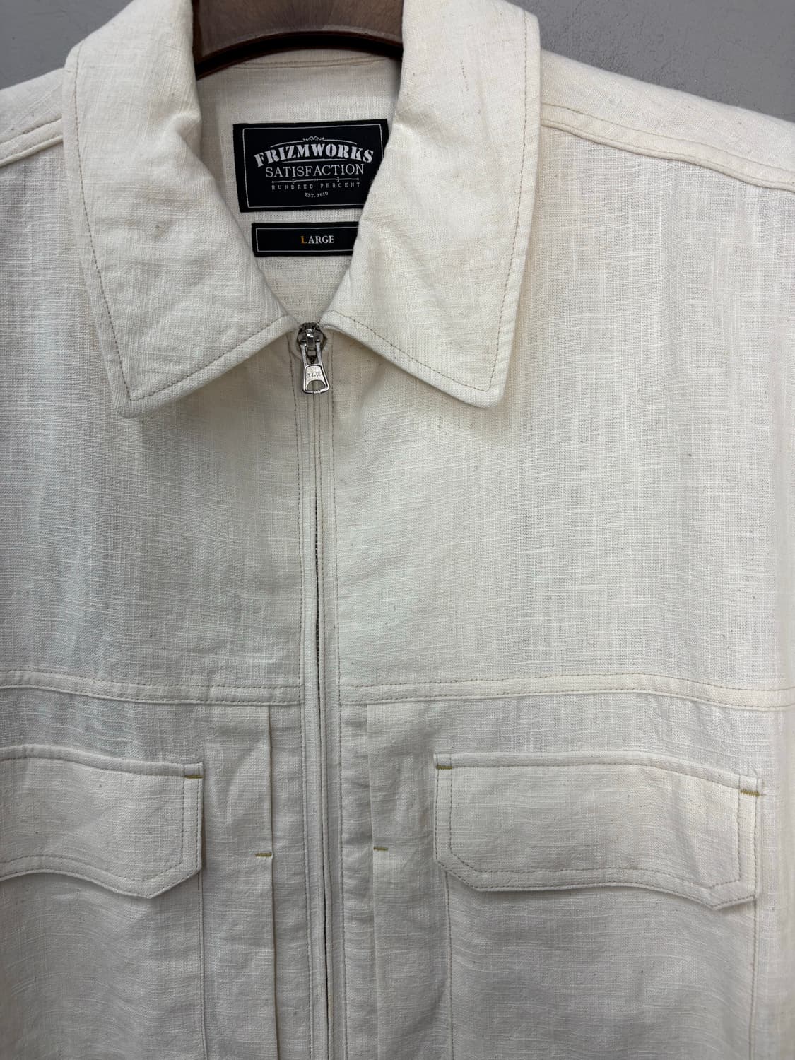 프리즘웍스 린넨 아이보리 블루종 자켓 A3375 상품이미지4