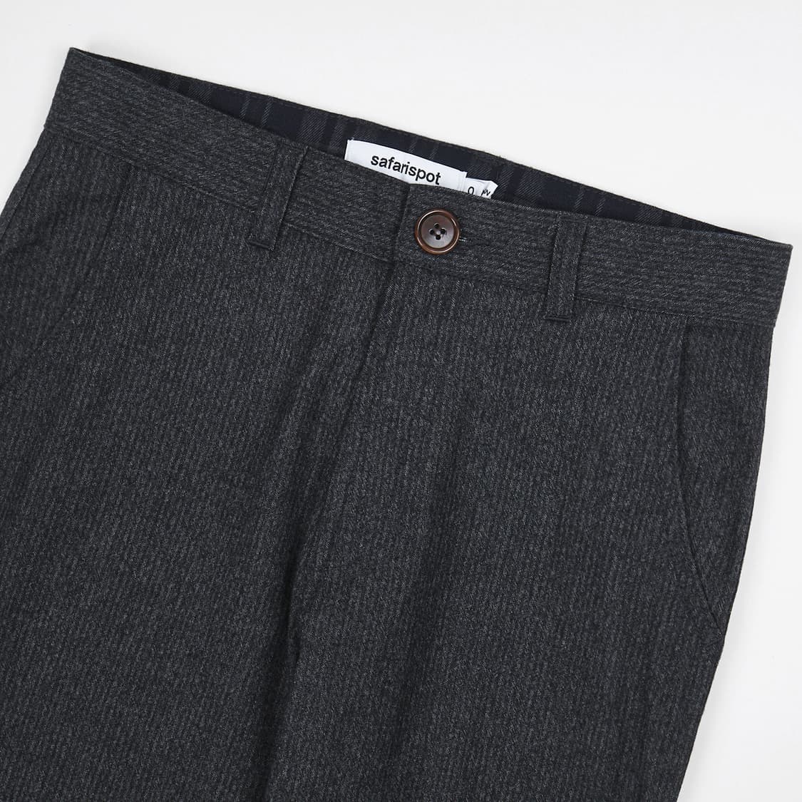 새상품) 사파리스팟 투 버튼 울 팬츠 블랙 1사이즈 상품이미지1