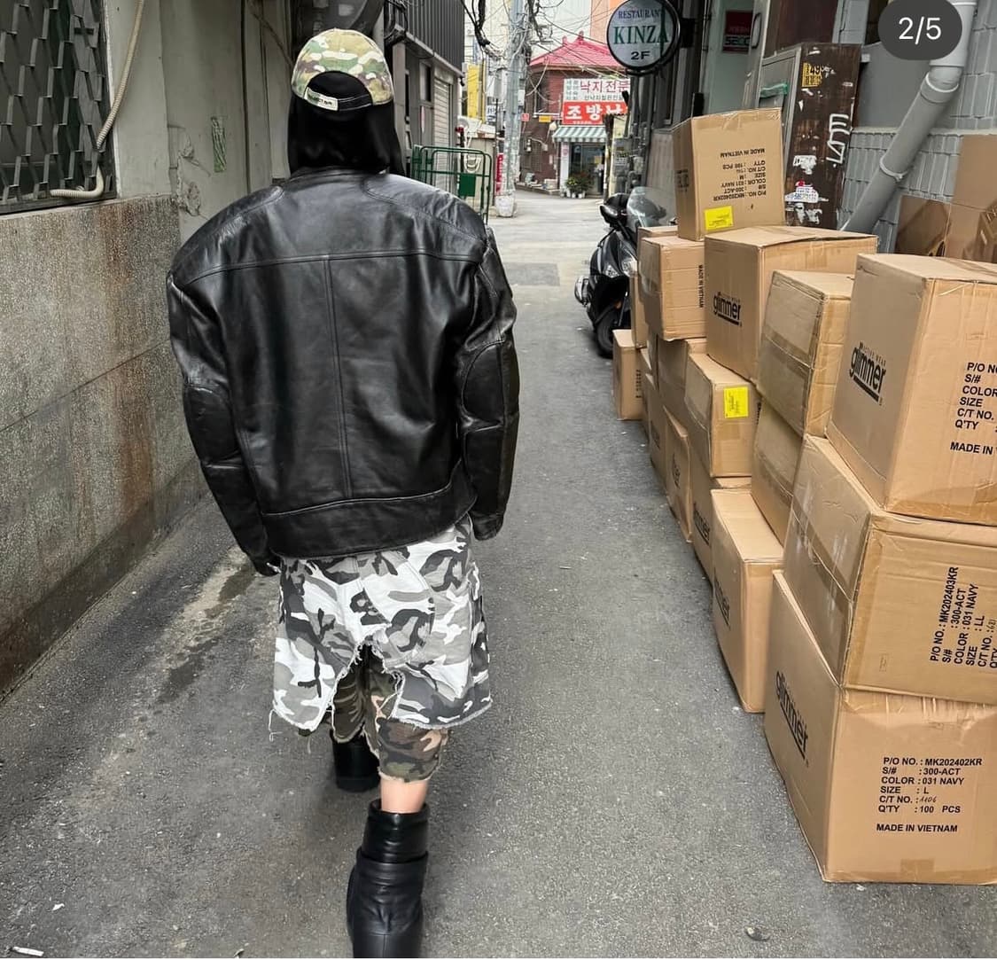 프로젝트gr 프로토콜인덱스 디스트레스 바이커 레더자켓 2사이즈 유일매물 상품이미지7
