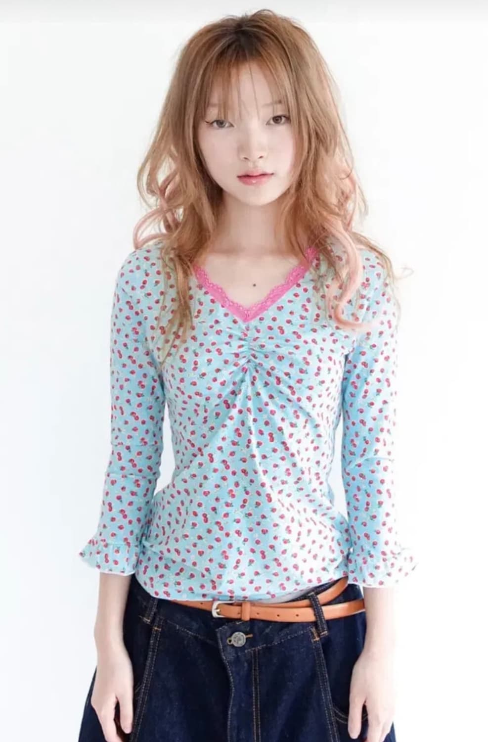 구해요) 샵페어리 레이스 탑 민트 상품이미지1