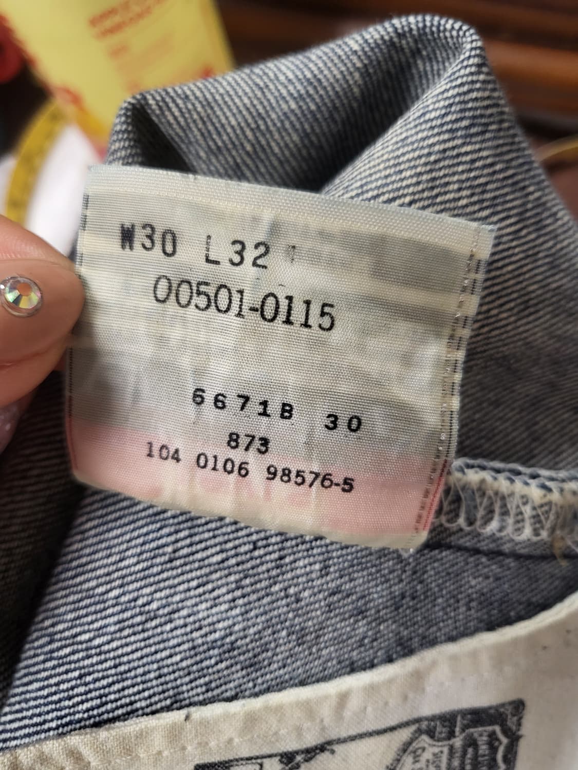 리바이스 501 중청워싱 데님팬츠 상품이미지6