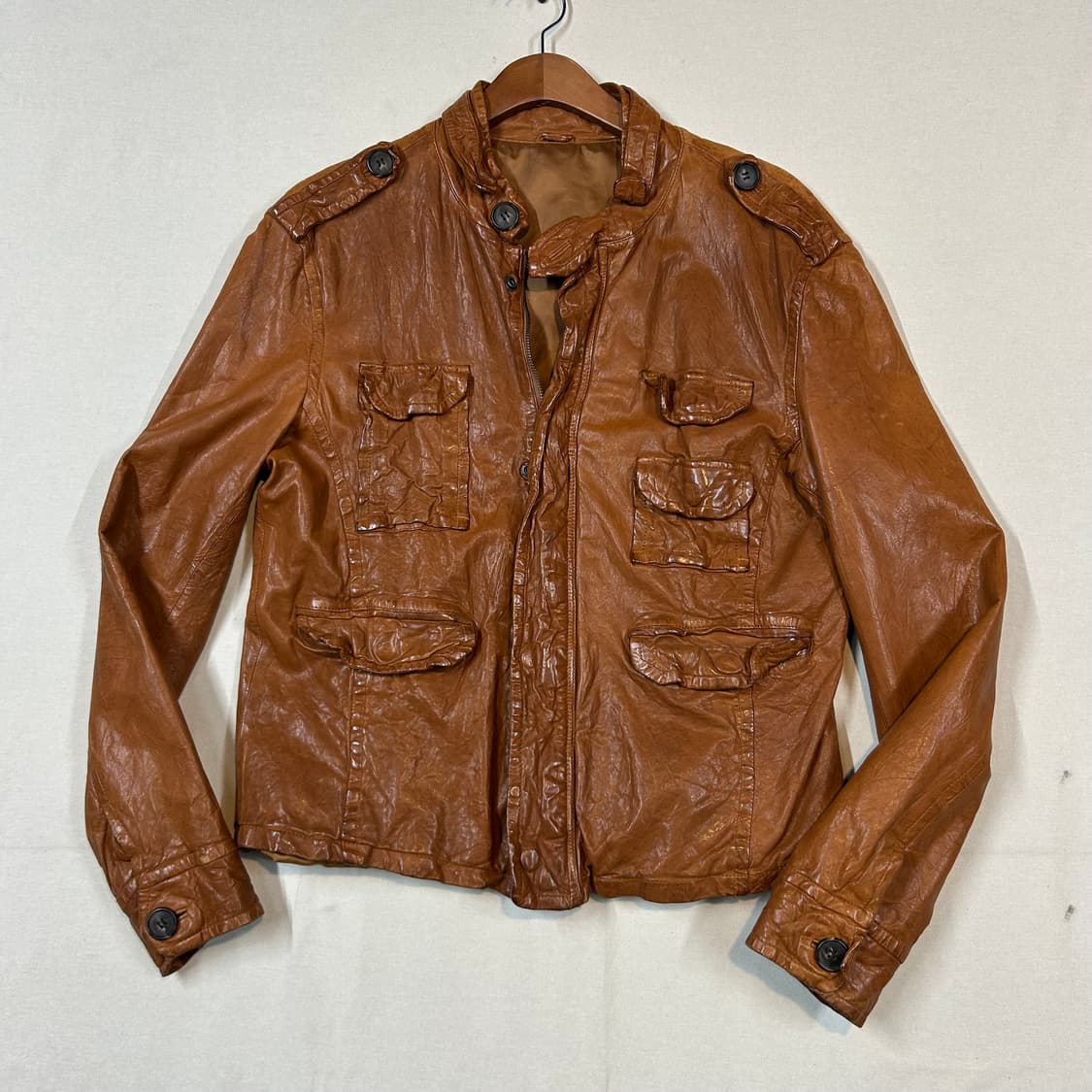 XL) 빈티지 멀티 포켓 램스킨 레더 양가죽 자켓 상품이미지1