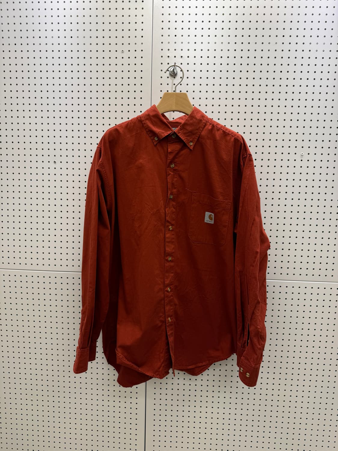 칼하트 버튼다운 워크 셔츠 레드오렌지 U1376 상품이미지2