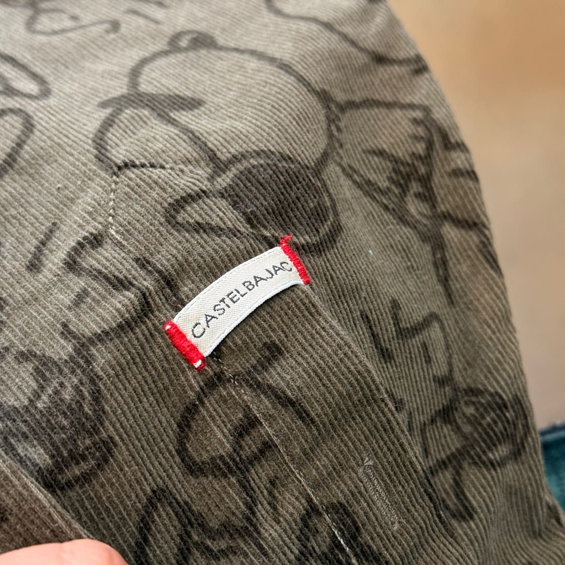 카스텔바작 이탈리아 생산 코듀로이 스누피 셔츠 XL 상품이미지3