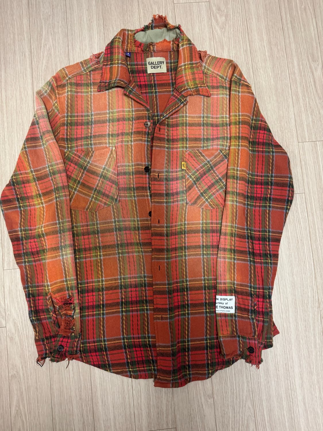 갤러리 디파트먼트 Gallery Dept. 디스트레스드 플래널 셔츠 S 상품이미지1