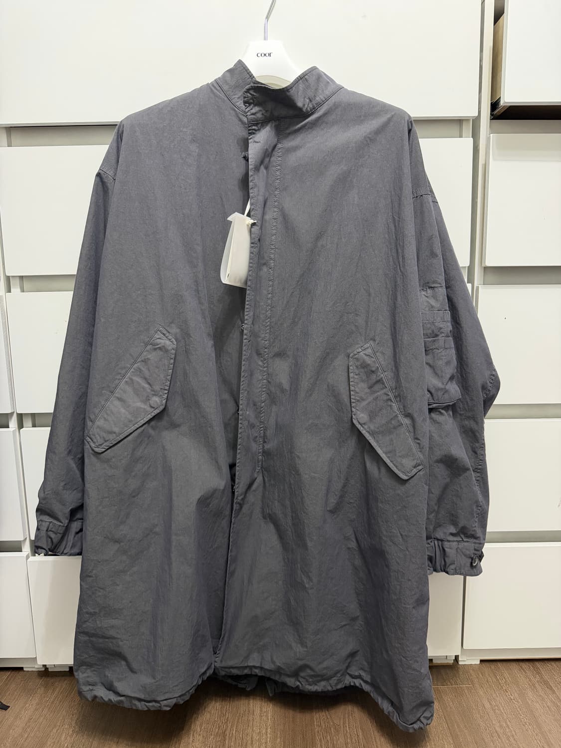 [L] 쿠어 가먼트 다이드 피쉬테일 파카 (워시드차콜) 상품이미지2