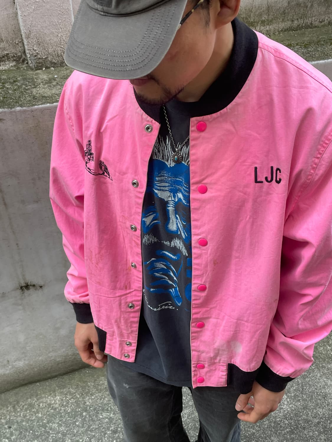 80-90s Wrangler pink bomber jacket 상품이미지1