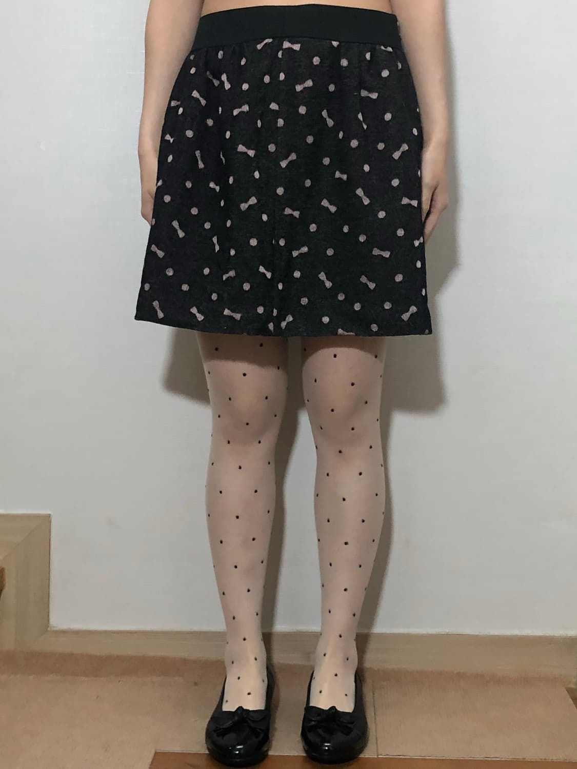 빈티지 블랙 리본 미니 스커트 상품이미지4