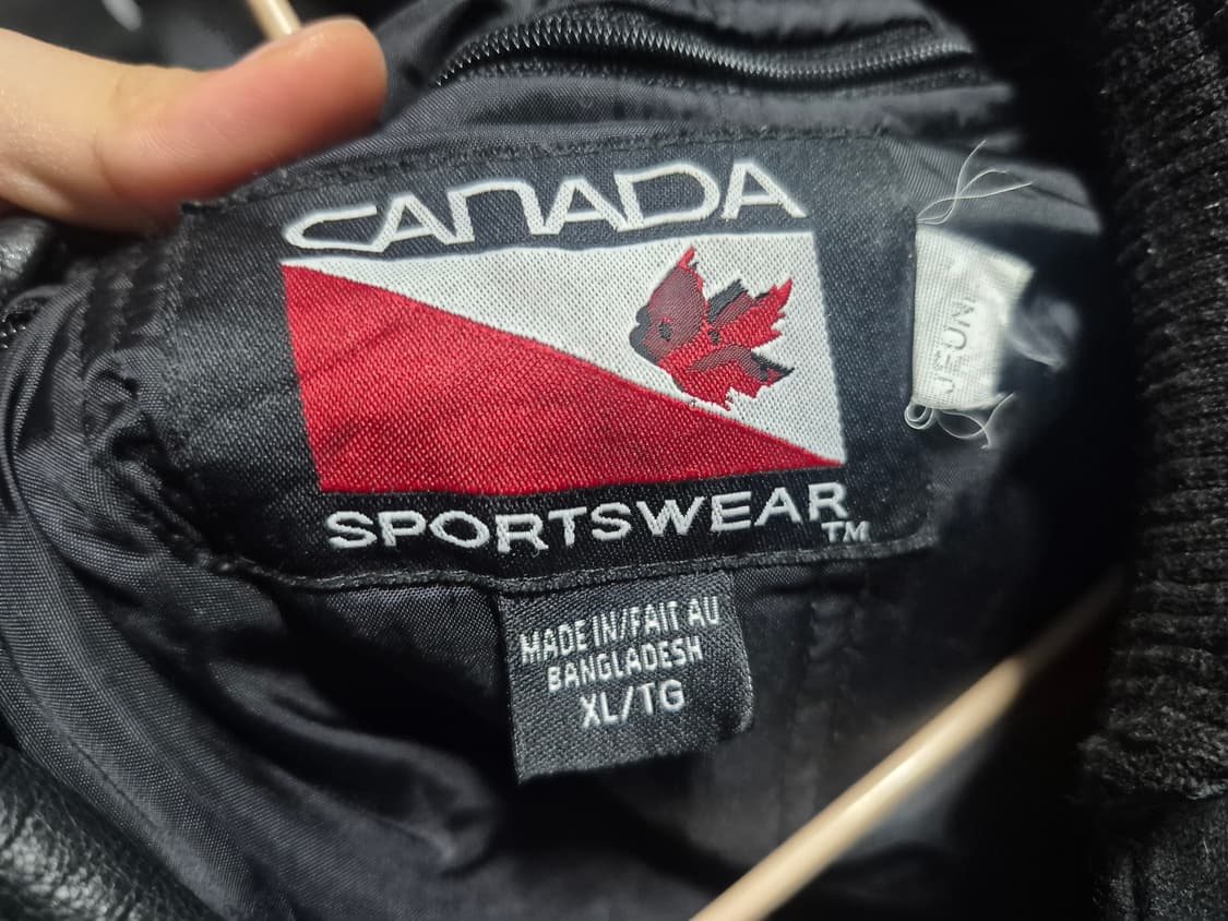 90's 캐나다 스포츠웨어 LEASIDE 빈티지 울 레더 바시티 자켓 상품이미지4