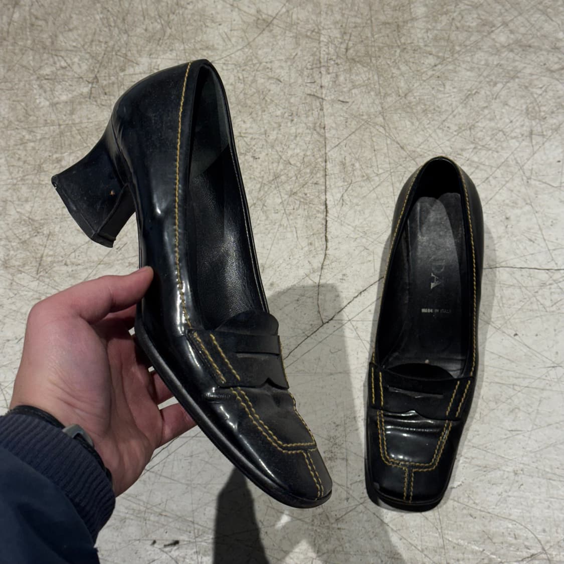 PRADA 프라다 페니 로퍼 힐 36.5 (235) 올드머니 상품이미지1